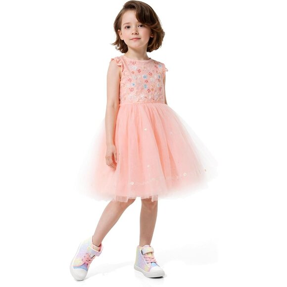 Toddler Glitter Sneakers Girls Canvas High Top Walking Shoes With Hook and Loops - Picture 7 of 9